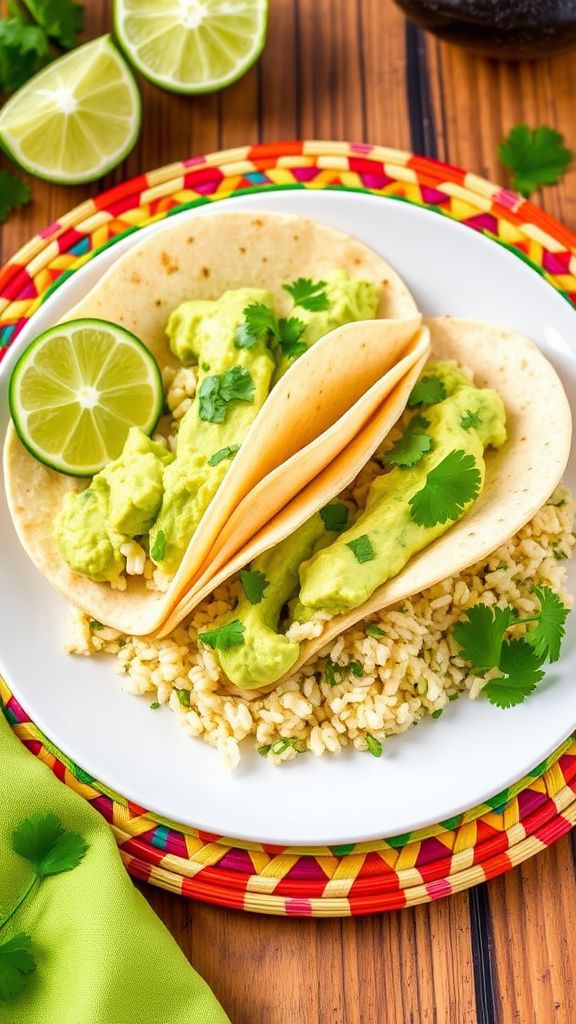 Cilantro Lime Rice and Avocado Tacos  