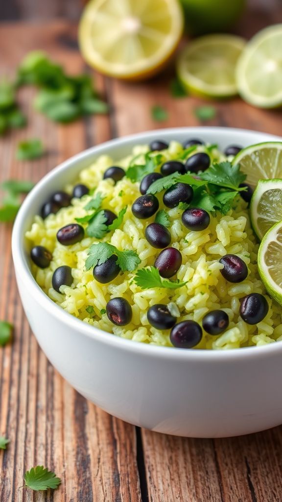 Cilantro Lime Rice with Black Beans  