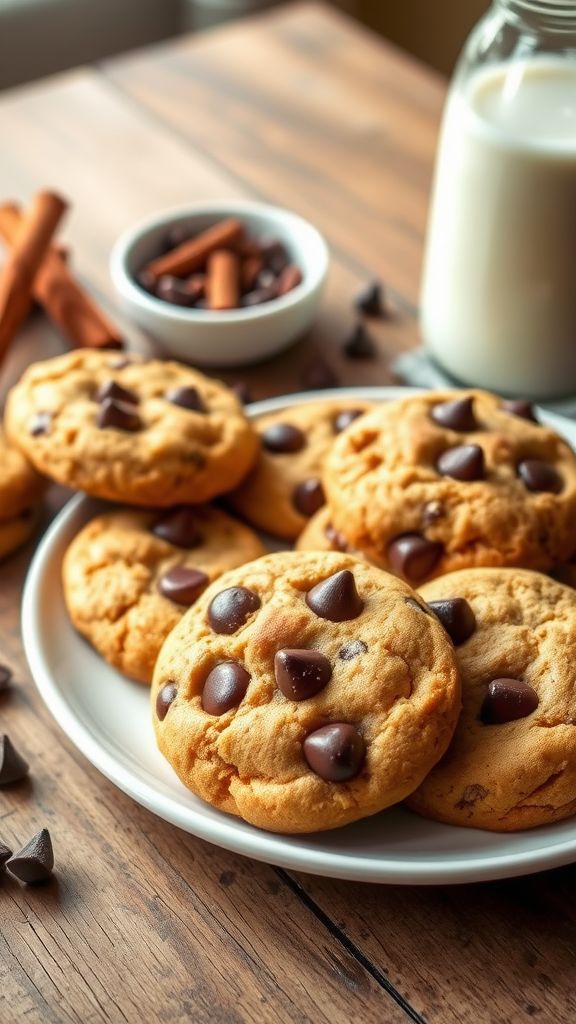 Cinnamon Spice Vegan Chocolate Chip Cookies  