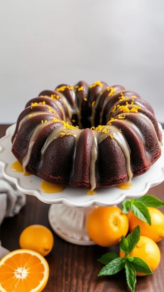 Citrus Infused Vegan Chocolate Bundt Cake  