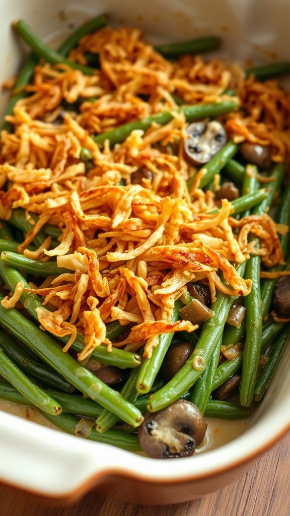 Classic Vegan Green Bean Casserole with a Twist