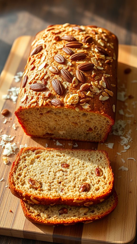 Coconut Almond Crunch Banana Bread  