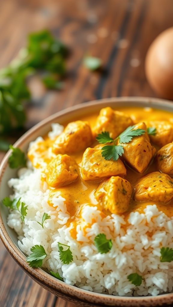 Coconut Curry Chicken with Rice  