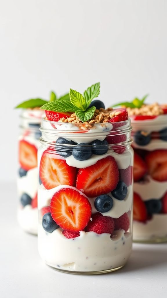 Cottage Cheese and Berry Breakfast Jars 