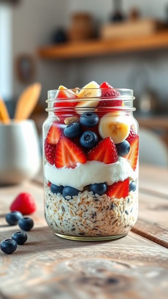 Cottage Cheese and Fruit Overnight Oats