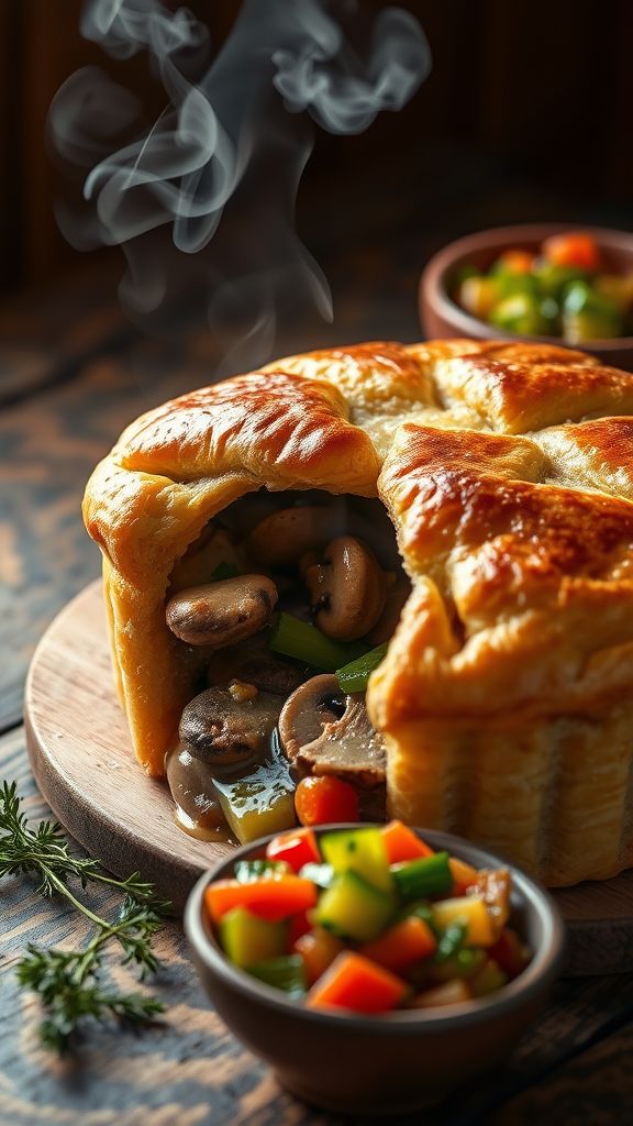 Cozy Mushroom and Leek Vegan Pot Pie  