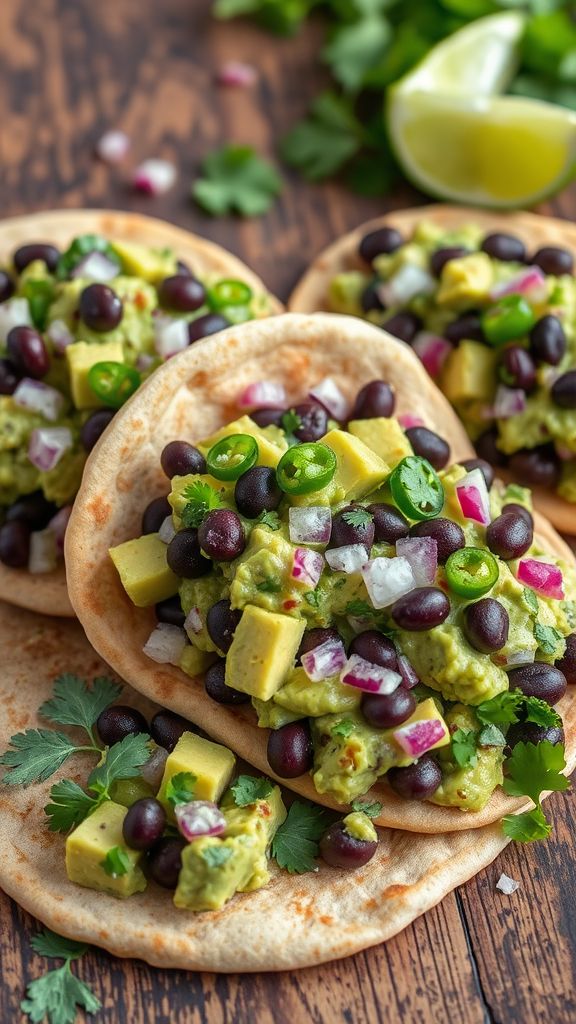 Creamy Avocado and Black Bean Pita Pockets