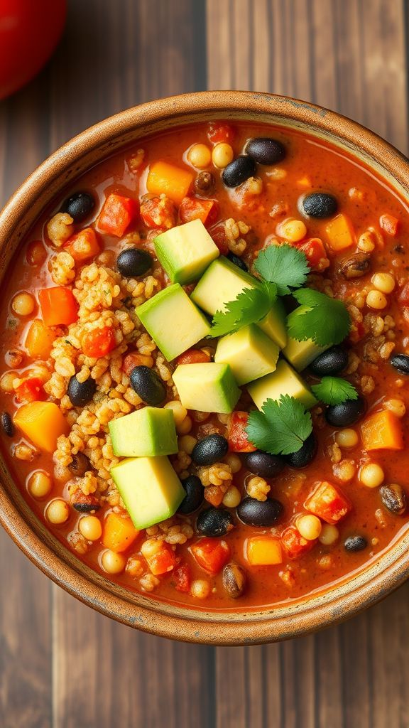 Creamy Avocado and Quinoa Chili