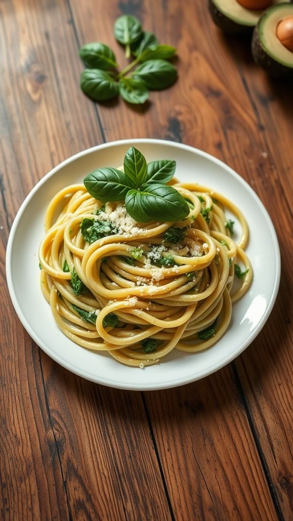 Creamy Avocado Pasta with Spinach