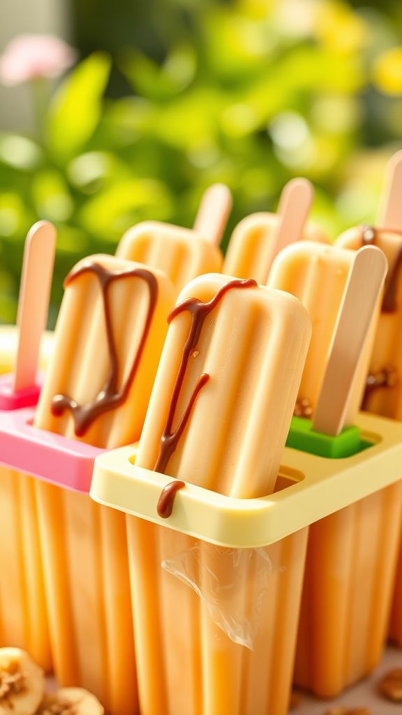 Creamy Banana Peanut Butter Popsicles  