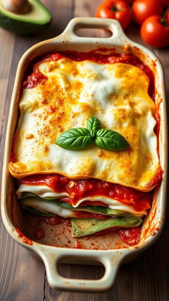 Creamy Basil Avocado Lasagna  