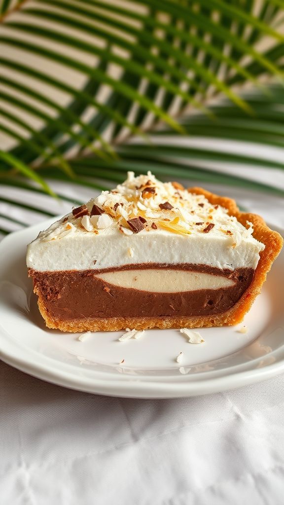 Creamy Coconut Chocolate Silk Pie  