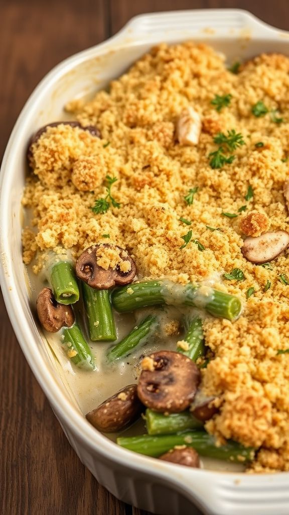 Creamy Vegan Mushroom Green Bean Bake