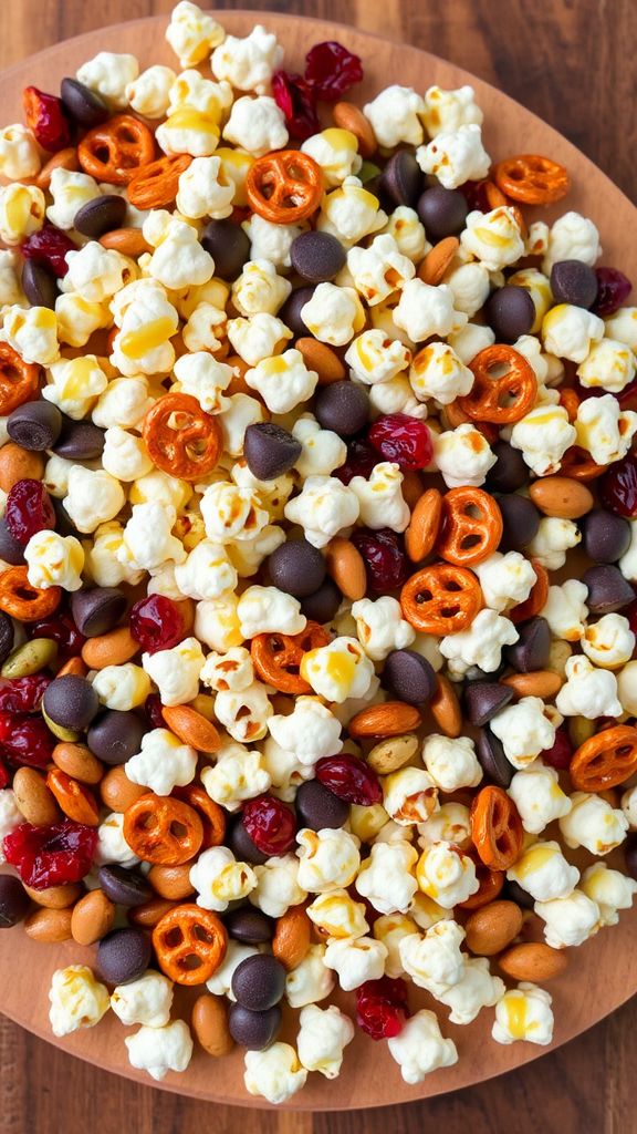 Crunchy Trail Mix & Popcorn Board