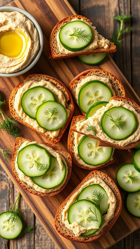 Cucumber Hummus Sandwiches  