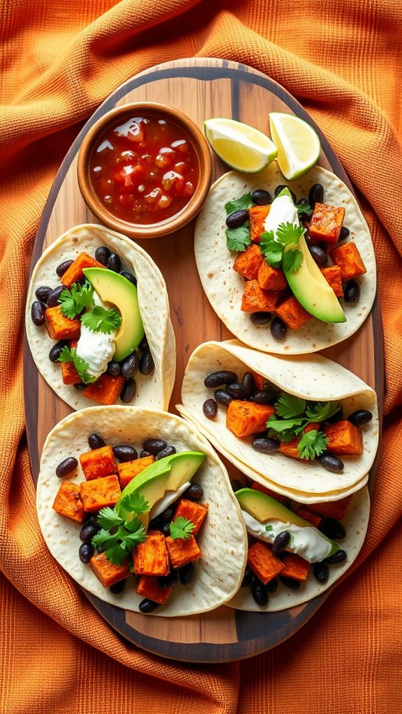 Cumin-Spiced Sweet Potato and Black Bean Tacos