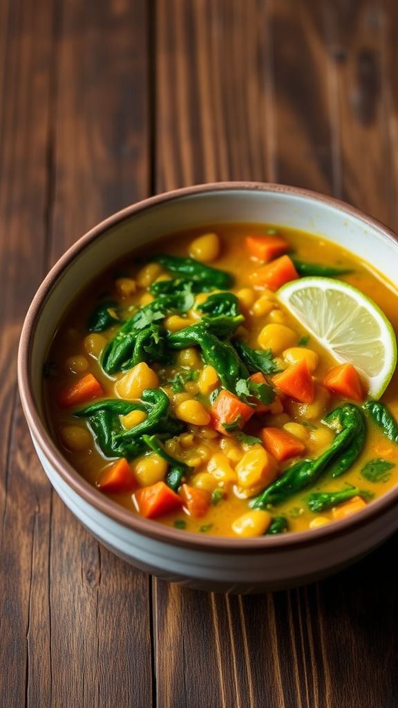 Curried Lentil and Spinach Stew  