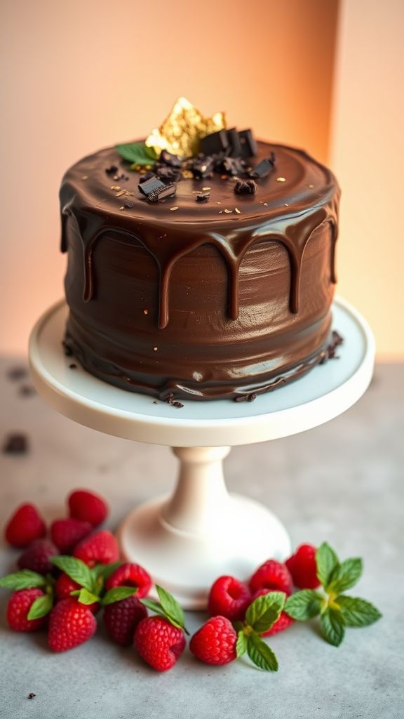 Decadent Dark Chocolate Celebration Cake  