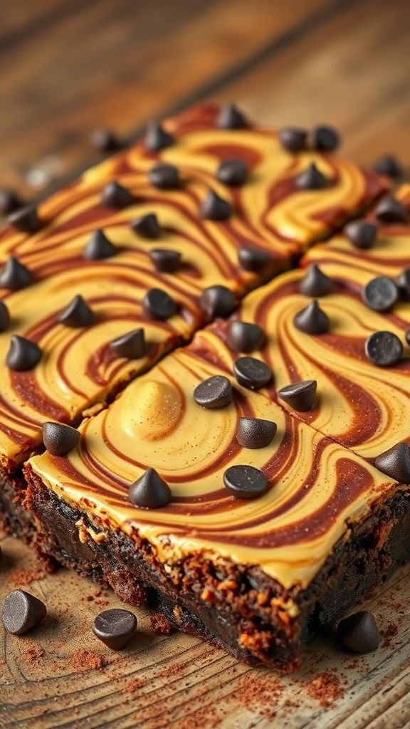 Decadent Peanut Butter Swirl Brownies