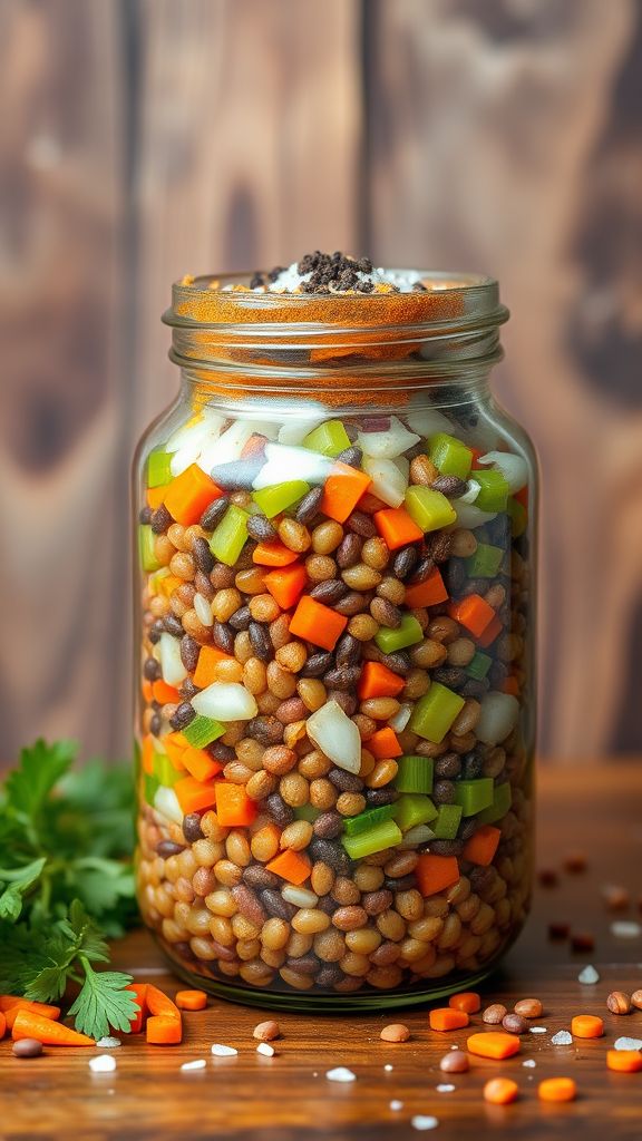 Easy Lentil Soup in a Jar  