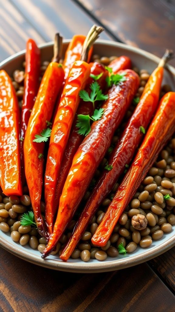 Easy Maple-Glazed Carrots and Lentils  