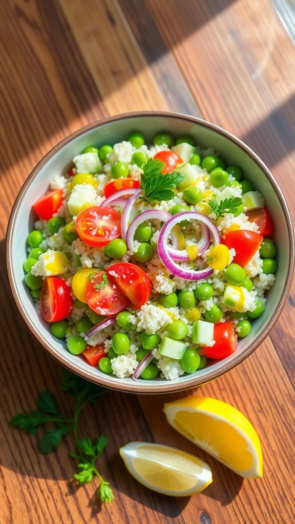 Edamame and Quinoa Salad with Lemon Vinaigrette  