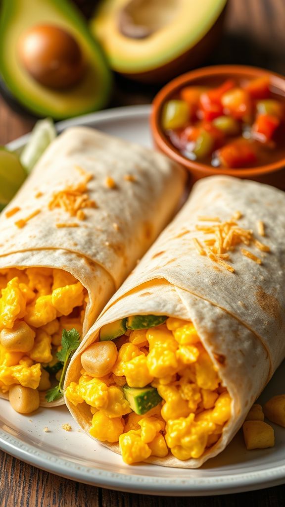 Egg and Avocado Breakfast Burritos