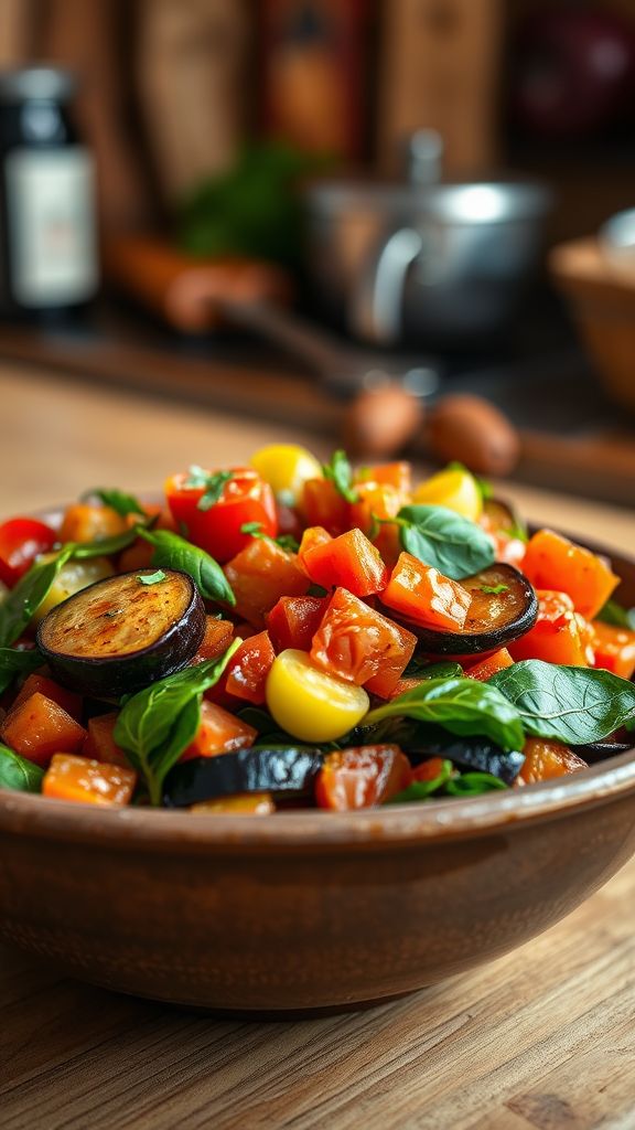 Eggplant and Spinach Ratatouille  