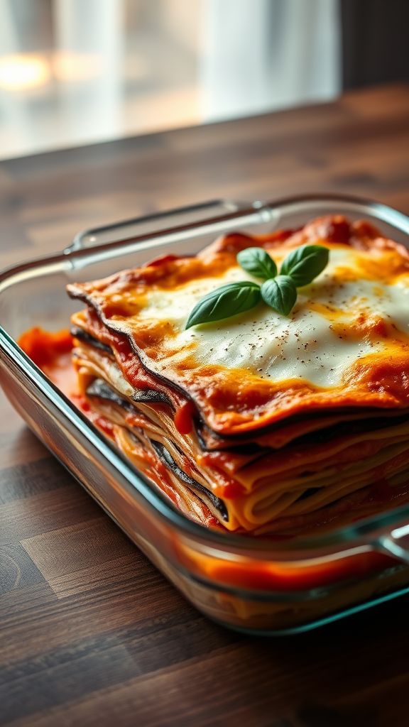 Eggplant and Tomato Layered Lasagna  