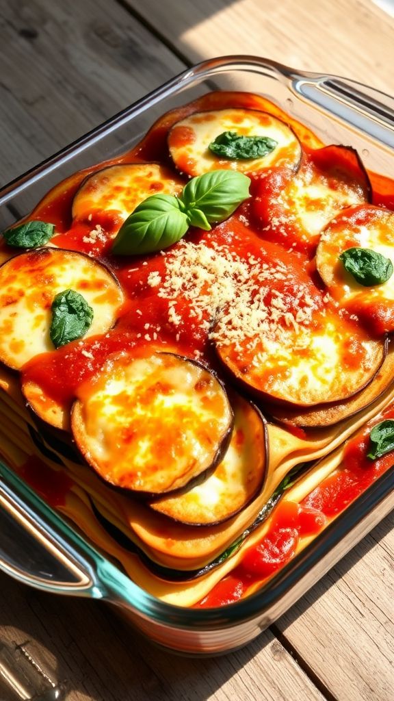 Eggplant Lasagna with Spinach and Ricotta  