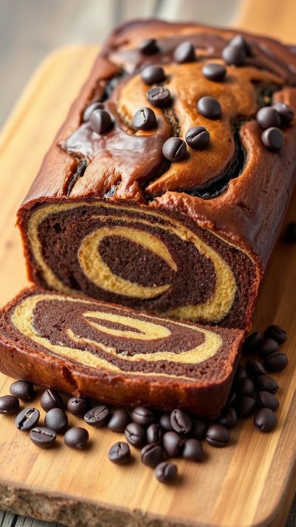 Espresso Chocolate Swirl Banana Bread  