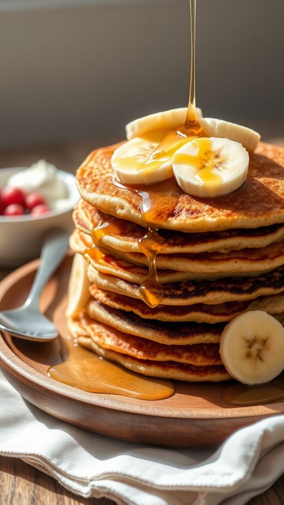 Fluffy Banana Oat Pancakes