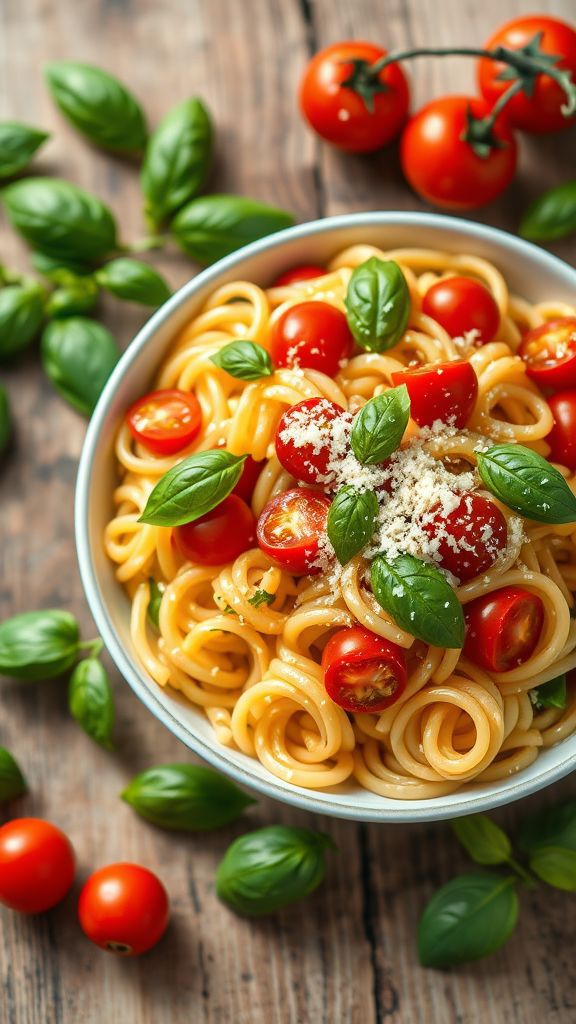 Fresh Basil & Cherry Tomato Pasta Salad