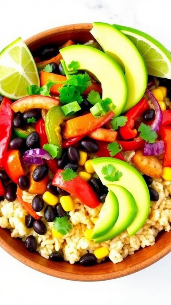 Frugal Fajita Bowl with Beans