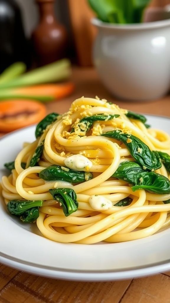 Garlic Spinach Vegan Alfredo