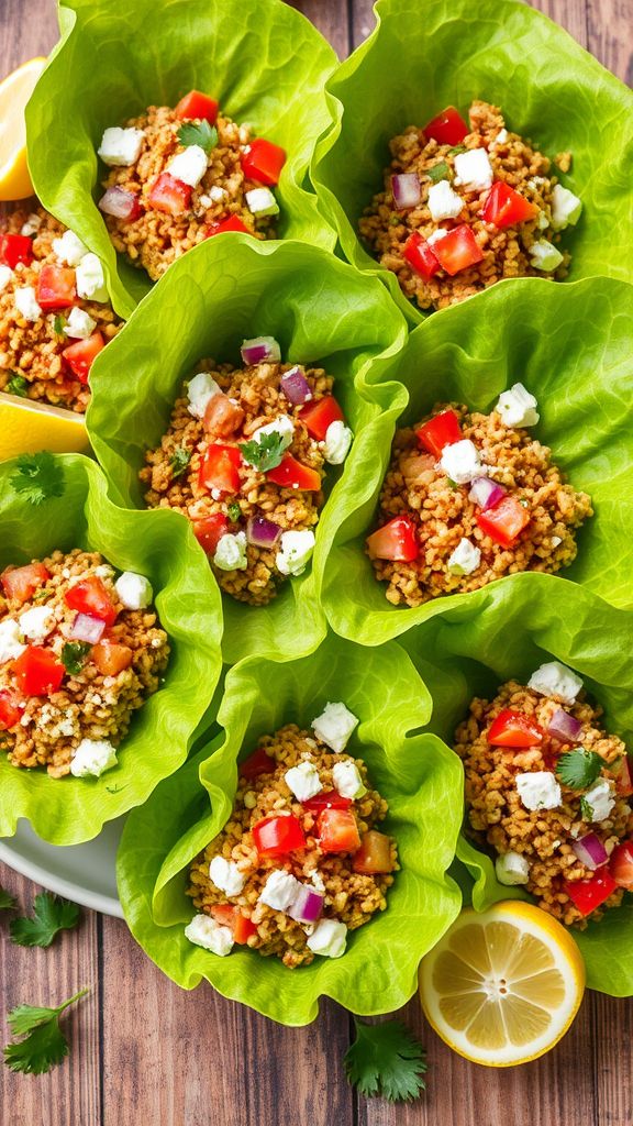 Greek Chicken Lettuce Wraps