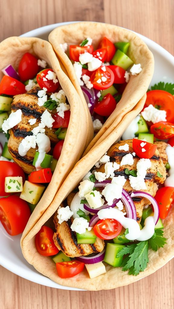 Greek Chicken Meal Prep Pitas