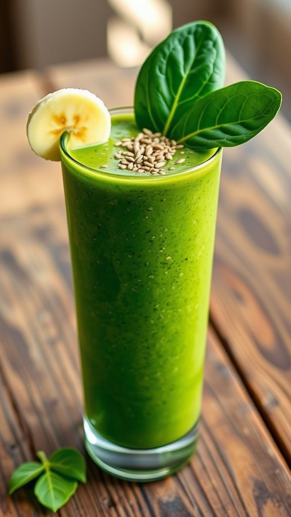 Green Protein Smoothie with Spinach and Hemp