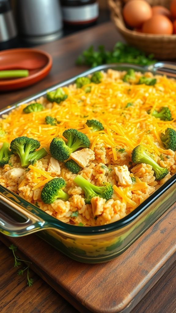 Grilled Chicken and Broccoli Rice Bake