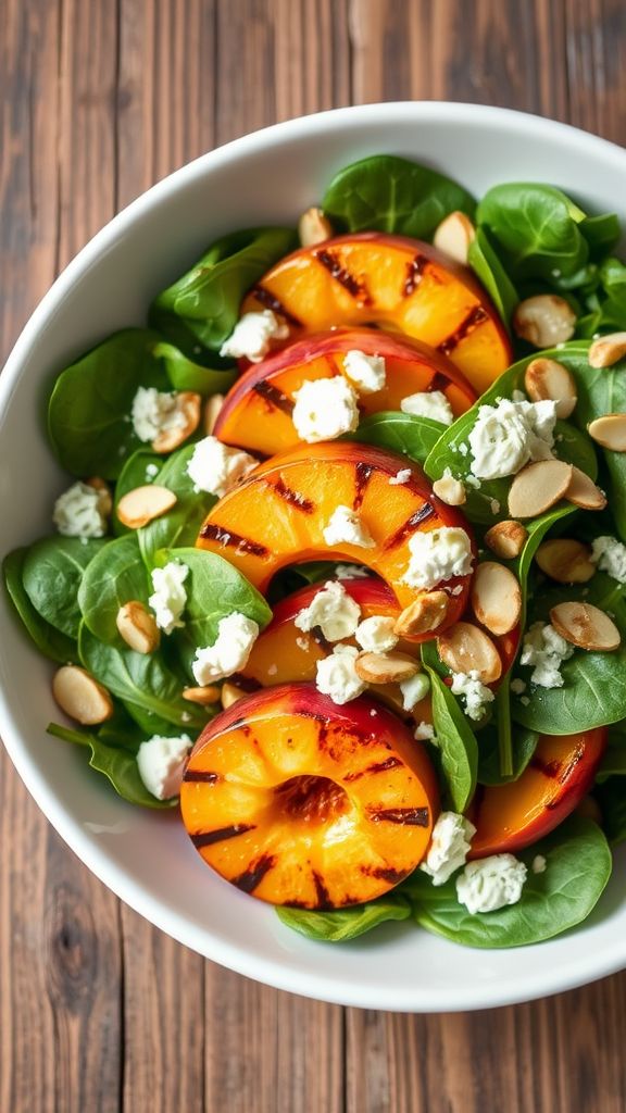 Grilled Peach & Spinach Salad