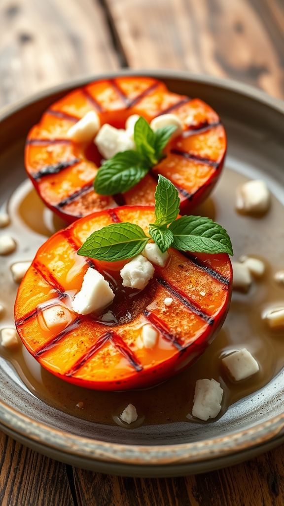 Grilled Peaches with Honey  