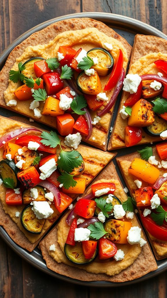 Grilled Veggie and Hummus Flatbreads