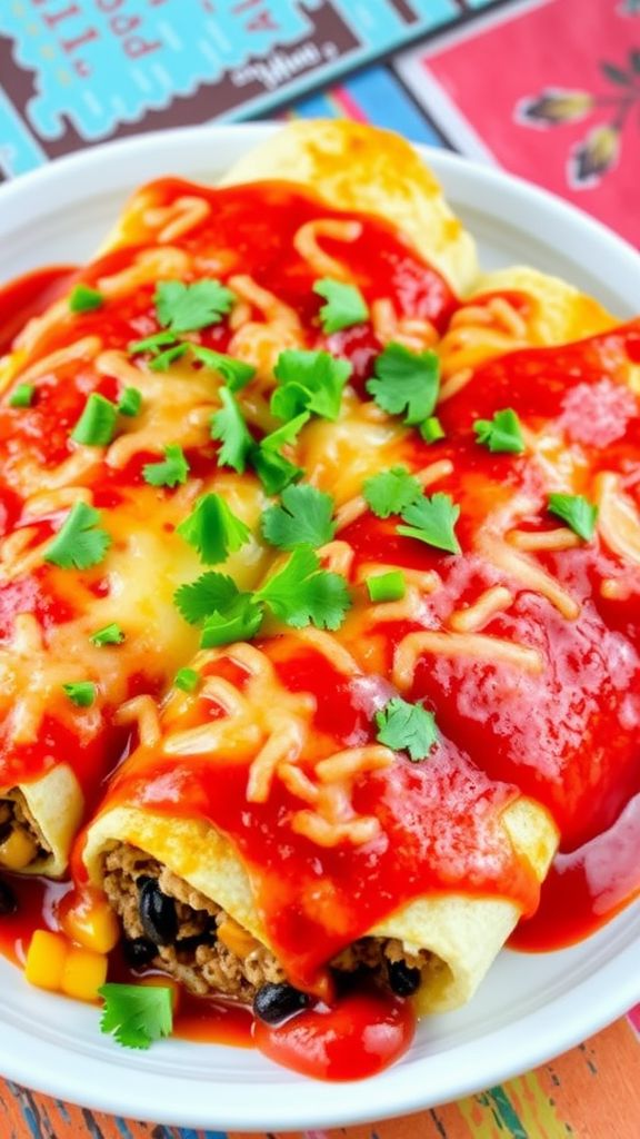 Ground Turkey Black Bean Enchiladas