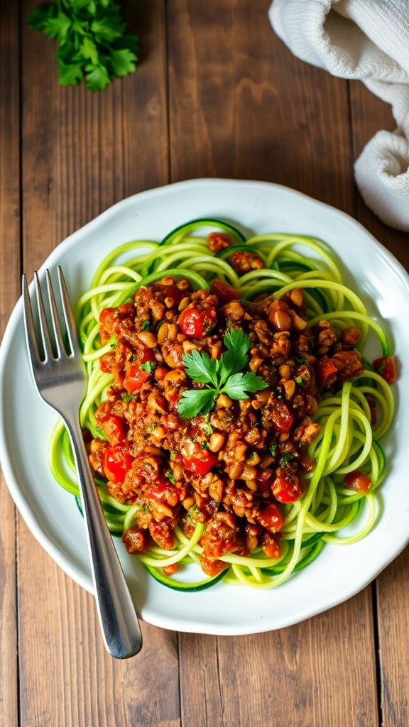 Hearty Lentil Bolognese over Zoodles