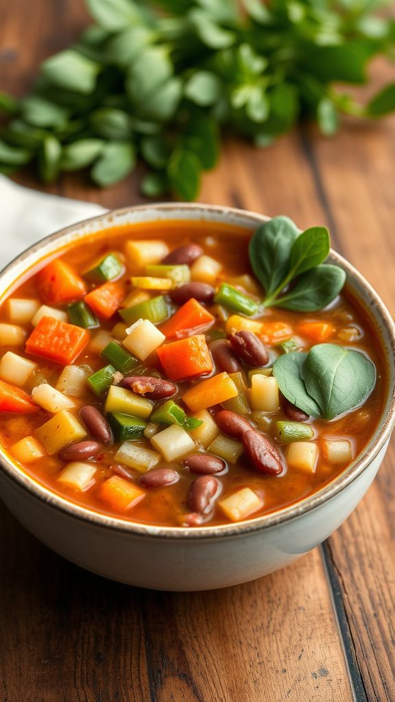 Hearty Vegan Minestrone Soup  