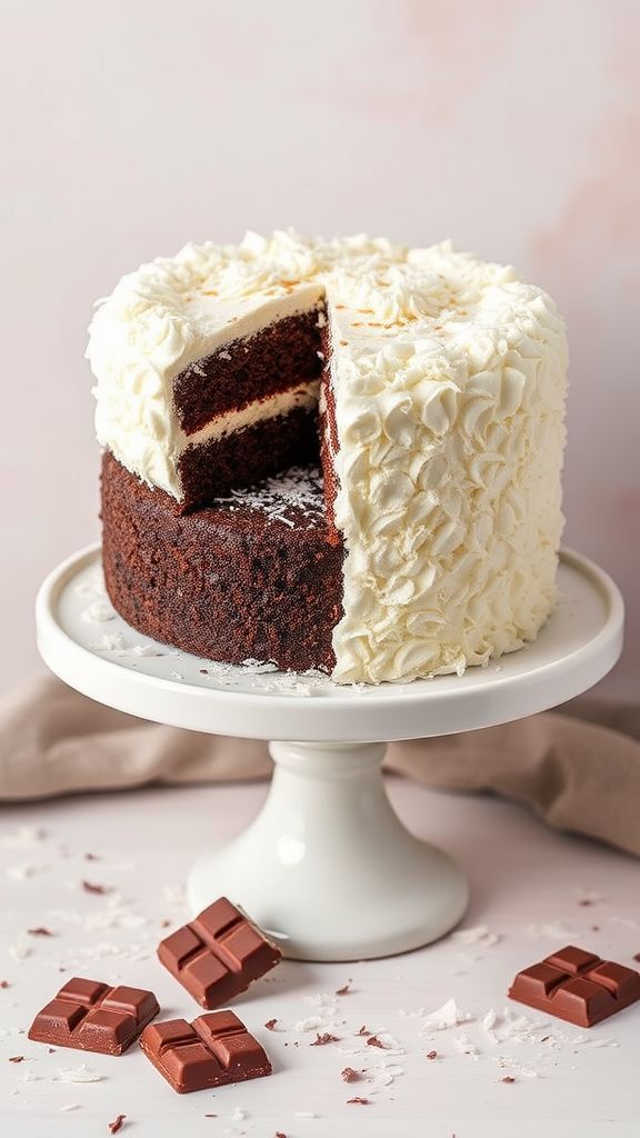 Heavenly Chocolate Coconut Layer Cake