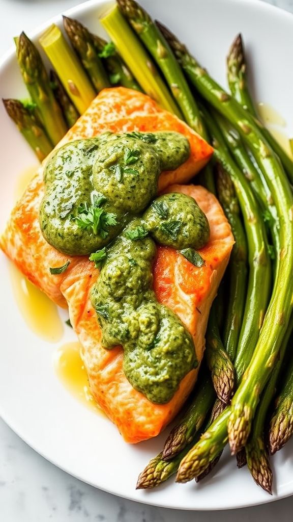 Herb Butter Salmon with Asparagus