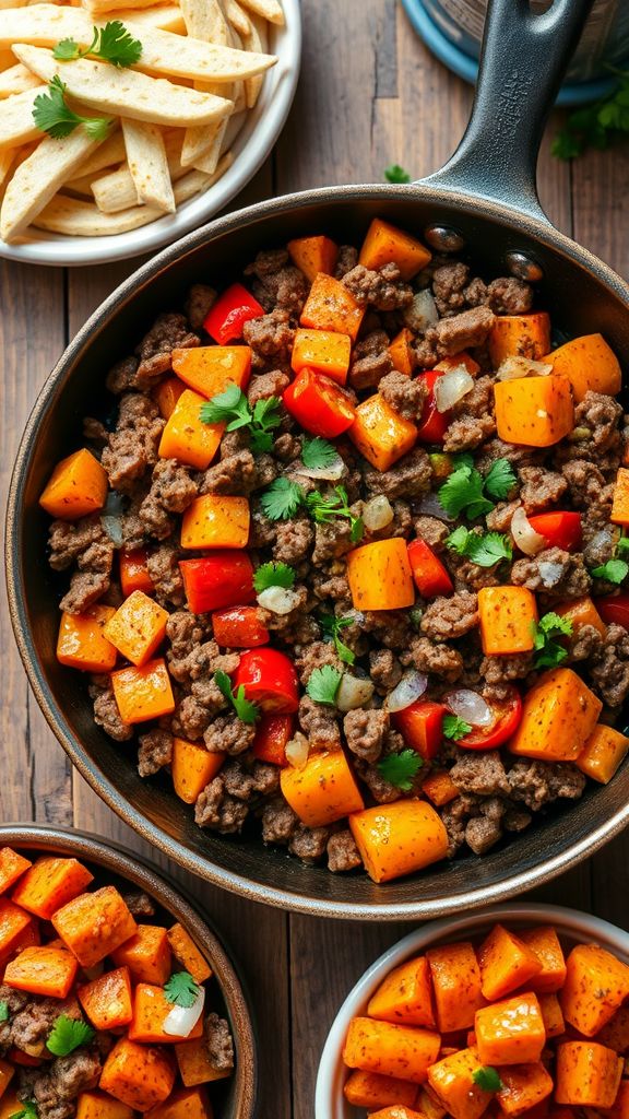 High-Protein Beef and Sweet Potato Hash