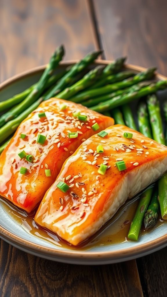 Honey Garlic Salmon with Asparagus  