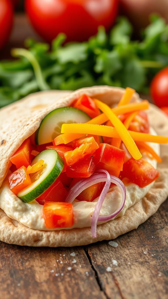 Hummus and Veggie Pita Pocket  